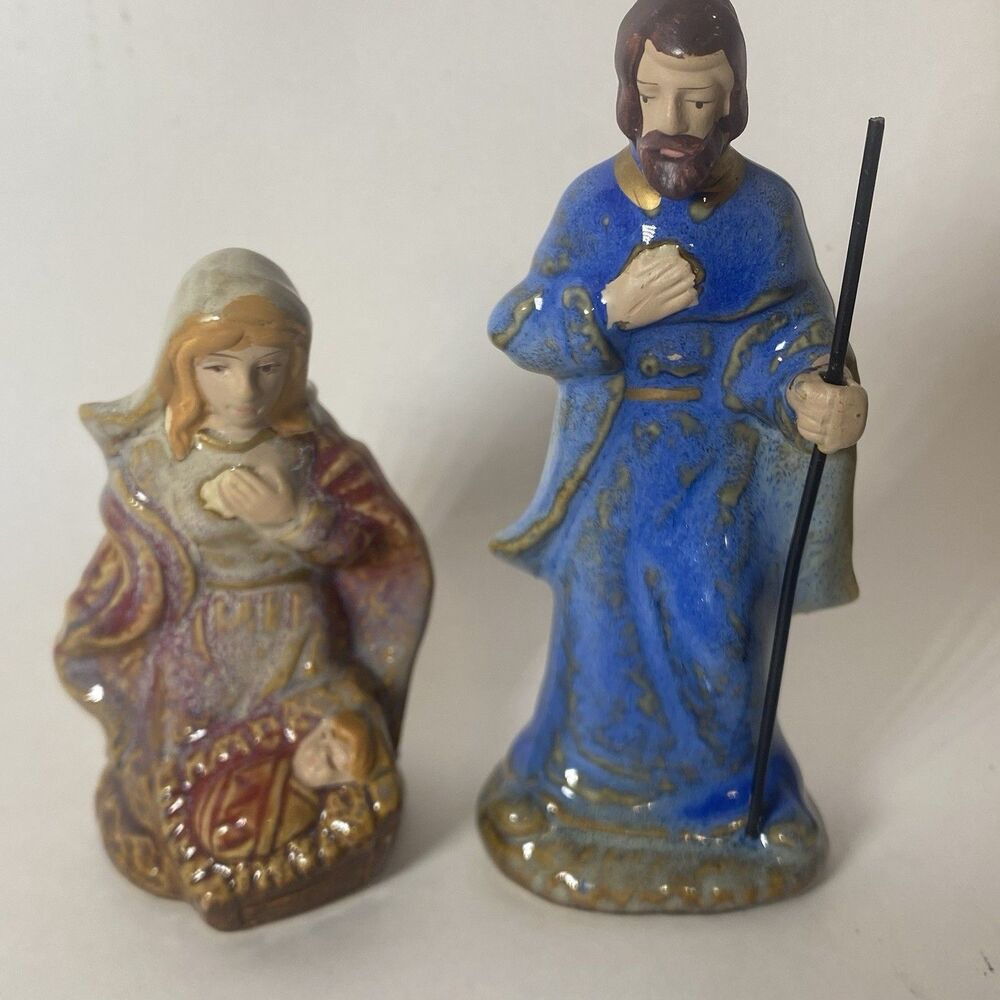 VTG Nativity Holy Family Porcelain Figurine Set Jesus Mary Joseph Religious